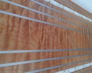 custom steel accents in wood panel