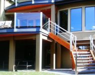 custom railing with glass